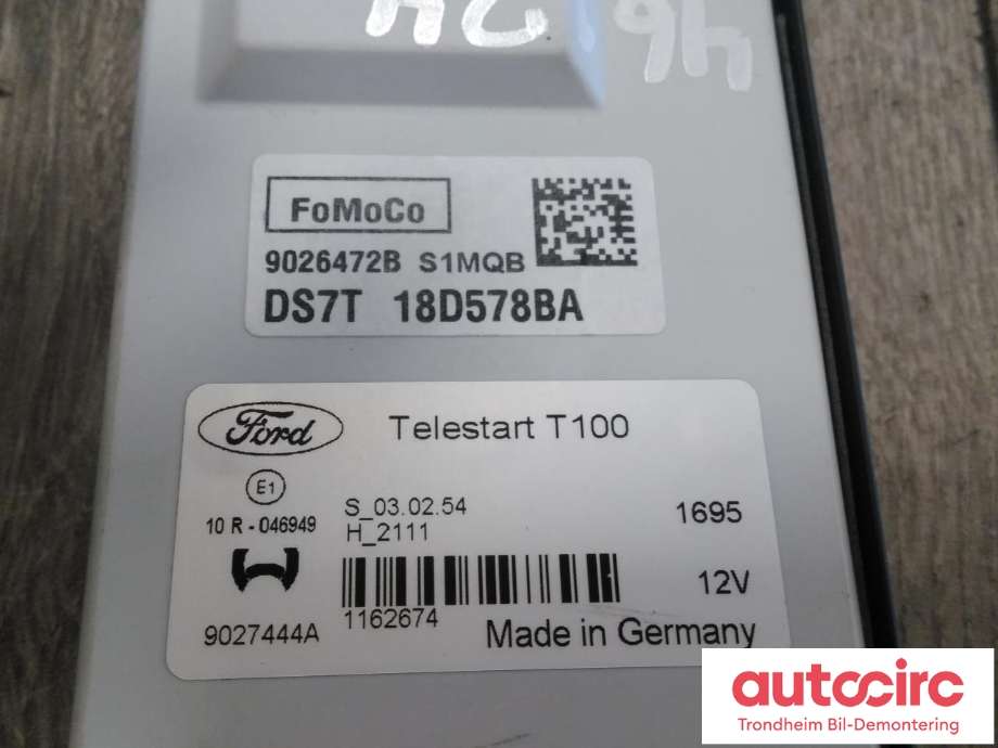 Styreenhet diverse til Ford Mondeo 2014-2019 (Type V, Fase 1)  (WEBASTO|DS7T-18D578-BA|DS7T-18D578-BB|2606974| 9026472B| 9027444A)