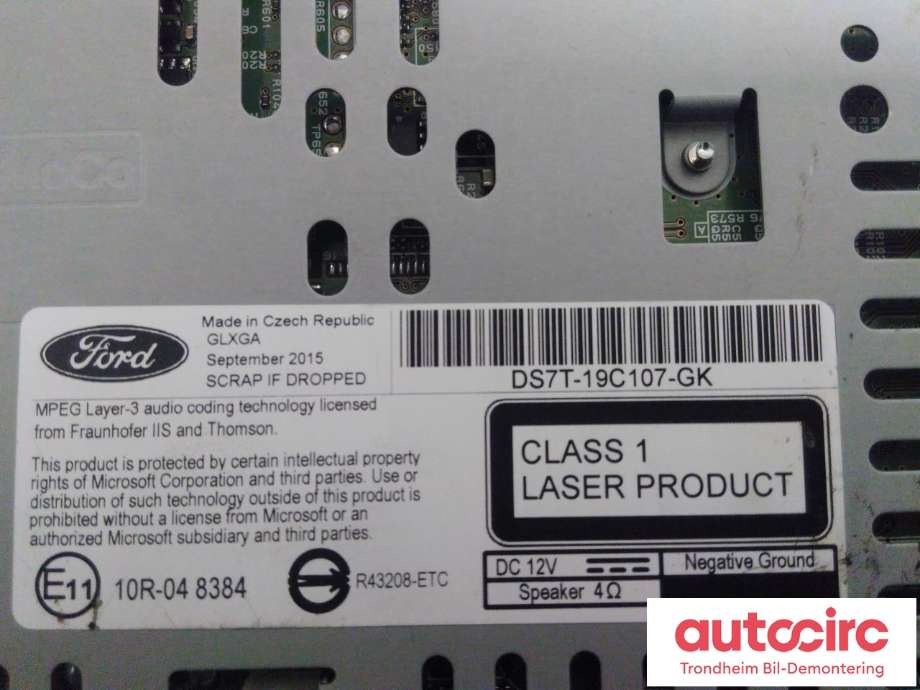 Bilstereo navigasjon spiller til Ford Mondeo 2014-2019 (Type V, Fase 1)  (..|DS7T-19C107-GK|HS7T-19C107-NE|2172579)