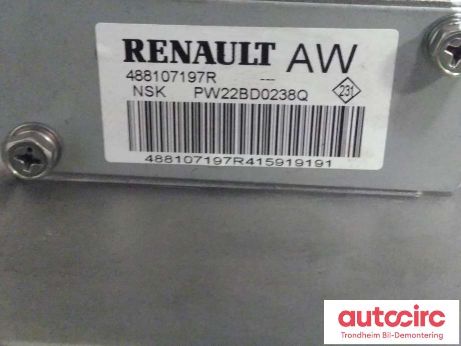 Rattaksel elektrisk servo til Renault Kadjar 2015-->>  (..|488107197R|488104308R|PW22BD0238Q)