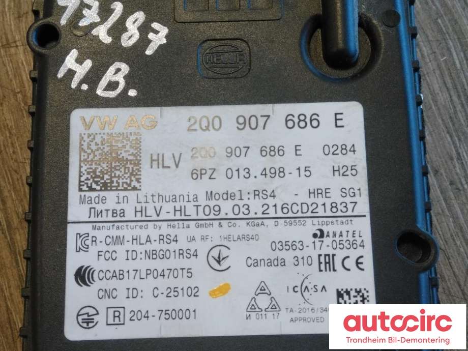 Sensor blindsone til Škoda Enyaq 2021-->> (HELLA|2Q090768E|6PZ013498-15|)