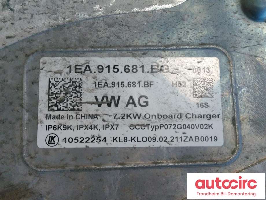 Batterilader (OBC - On Board Charger) til Škoda Enyaq 2021-->> (LK|1EA915681BG|1EA915681BF|10522254)