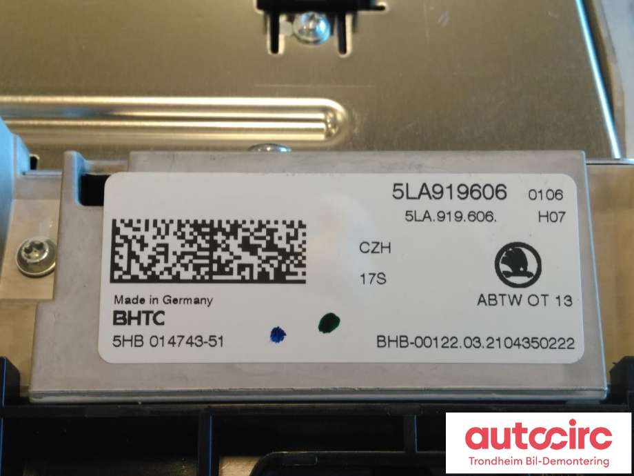 Multimedia display (MCU - Media Controller Unit) til Škoda Enyaq 2021-->>  (BHTC|5LA919606|5HB014743-51|)