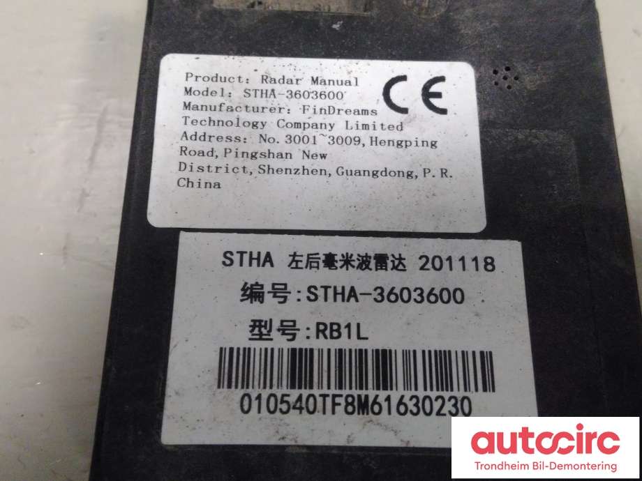 Sensor blindsone til BYD Tang 2020-->>  (VENSTRE BAK|STHA-3603600|)