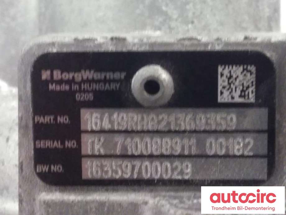 Turbo til Renault Scenic 2016-2019 (Type IV) (BORGWARNER|144116763R|H821369359|16411014770| 16359700029)