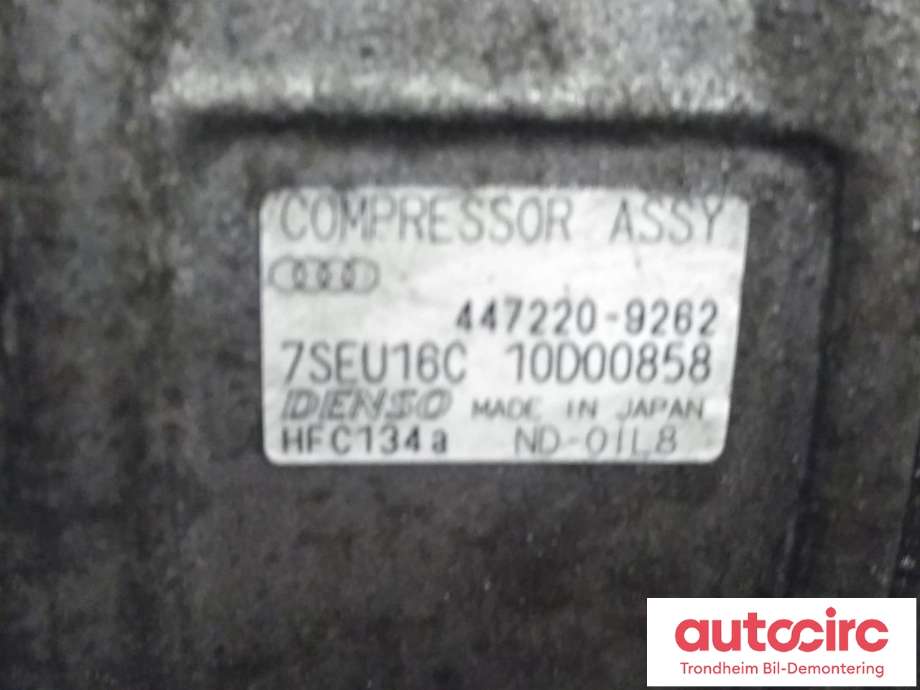 Aircondition kompressor til Audi A8 2003-2010 (Type II) (DENSO|4E0260805F|447220-9262|10D00580)