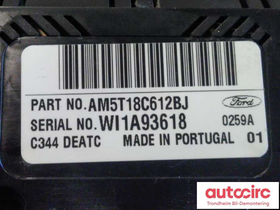 Varmeapparat betjening til Ford C-Max 2010-2015 (Type II, Fase 1)  (..|AM5T-18C612-BJ|AM5T-18C612-BN|1866943)