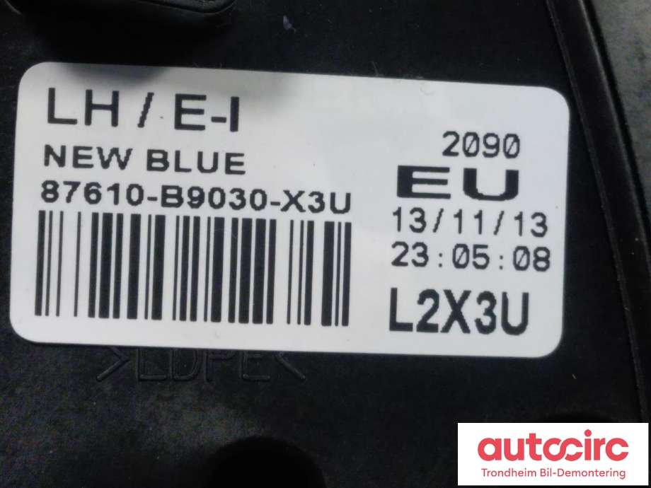 Speil venstre til Hyundai i10 2014-2018 (Type II)  (..|87610-B9030-X3U|87610-B9030|)