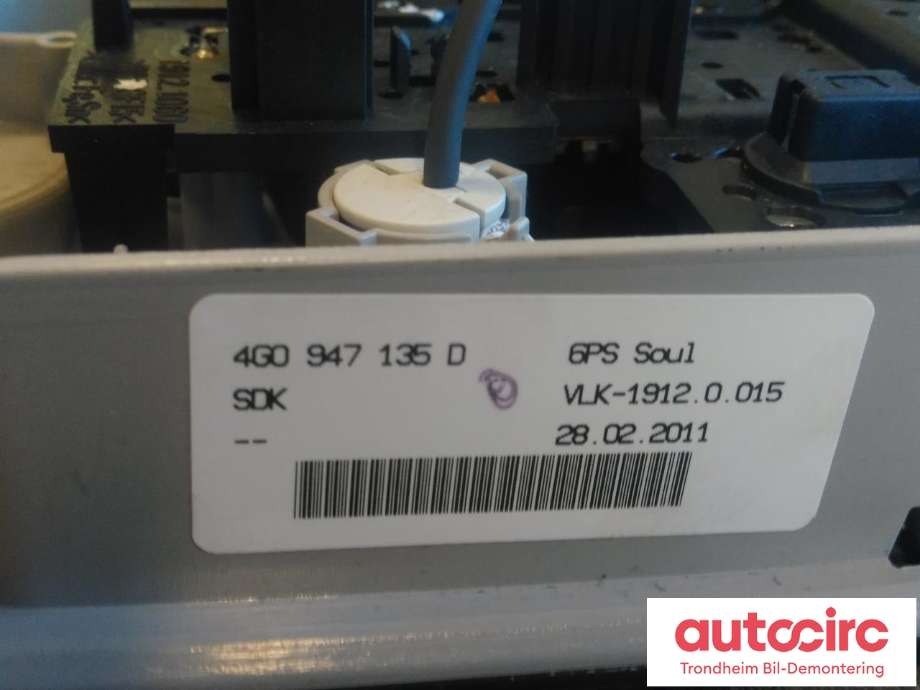 Taklyspanel til Audi A7 2010-2014 (Type I, Fase 1)  (..|4G0947135D|4G0947135D 6PS|4G0 947 135 D)