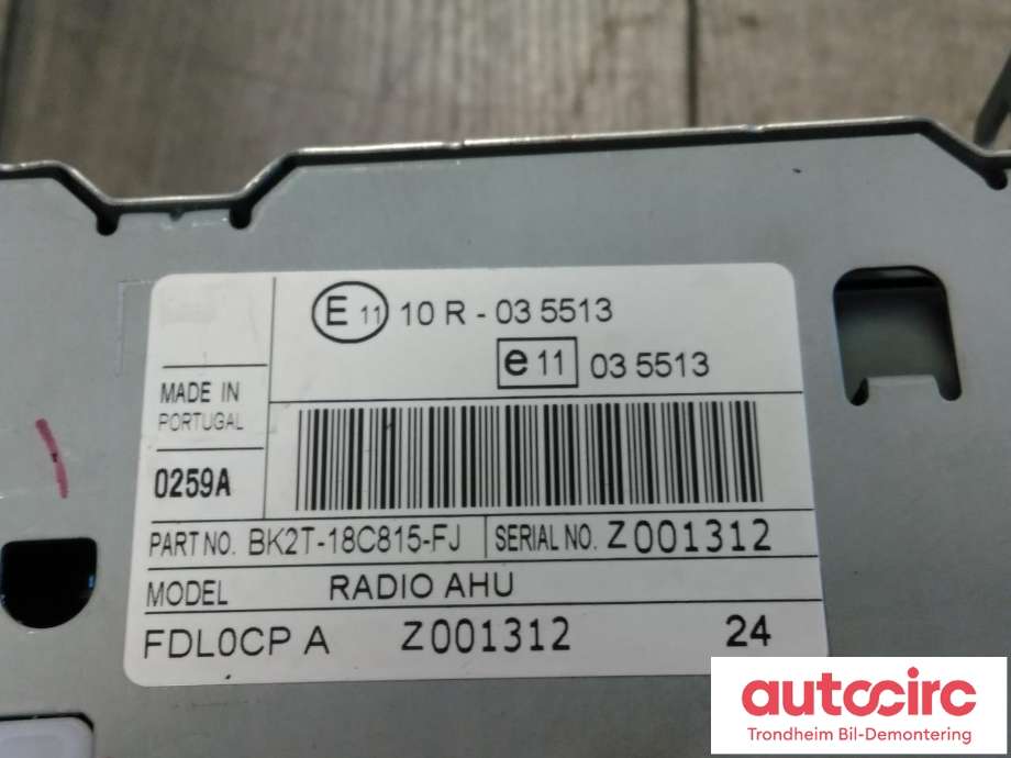 Bilstereo til Ford Transit Custom 2013-2023 (Type I)  (..|BK2T-18C815-FJ|1856711|)