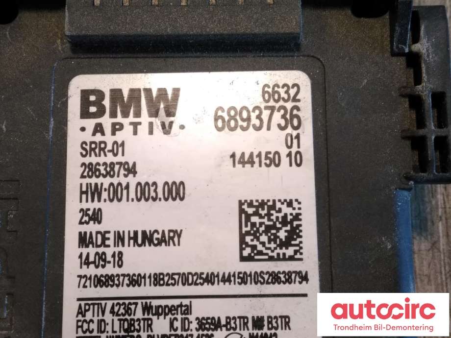 Sensor radar til BMW 5-Serie 2017-->> (G30/G31) (G30/G31) (DELPHI|66326893736|66326899503|66325A52AC7| 28638794)