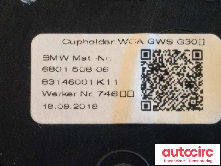 Dashbord koppholder til BMW 5-Serie 2017-->> (G30/G31) (G30/G31) (..|6801508|51166833813|)