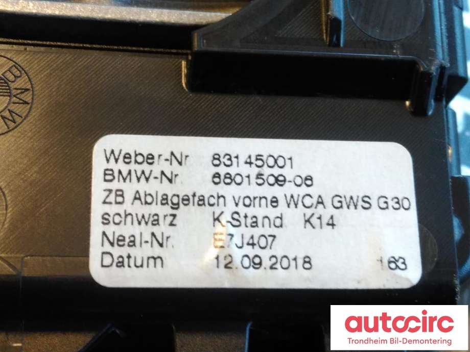 Dashbord telefon til BMW 5-Serie 2017-->> (G30/G31) (G30/G31) (TRÅDLØS LADER|6801509|51166801509|51 16 6 801 509)