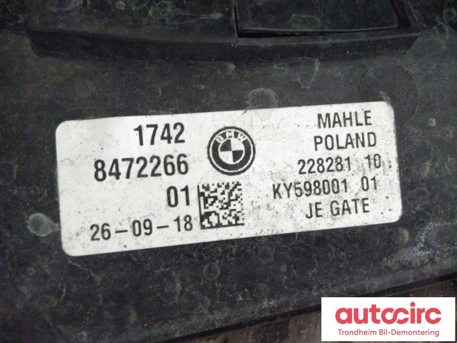 Kjølevifte elektrisk til BMW 5-Serie 2017-->> (G30/G31) (G30/G31) (MAHLE|8472266|17428472266|22828110)