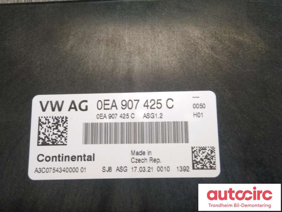 Styreenhet motor til Škoda Enyaq 2021-->>  (CONTINENTAL|0EA907425C|A3C0754340000|)