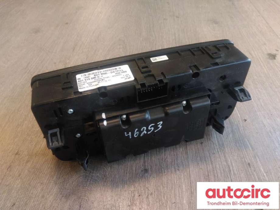 Bilstereo navigasjon betjeningspanel til Audi A8 2010-2013 (Type III, Fase 1)  (PREH|4H1919600D|4H1919600M|90025-365)