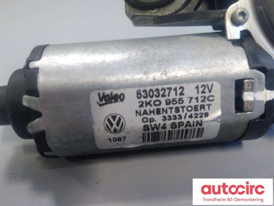 Viskermotor bakrute til VW Caddy 2004-2010 (Type III, Fase 1)  (VALEO|2K0955712C|2K0955712F|2K0 955 712 C| 2K0 955 712 F| 53032712)