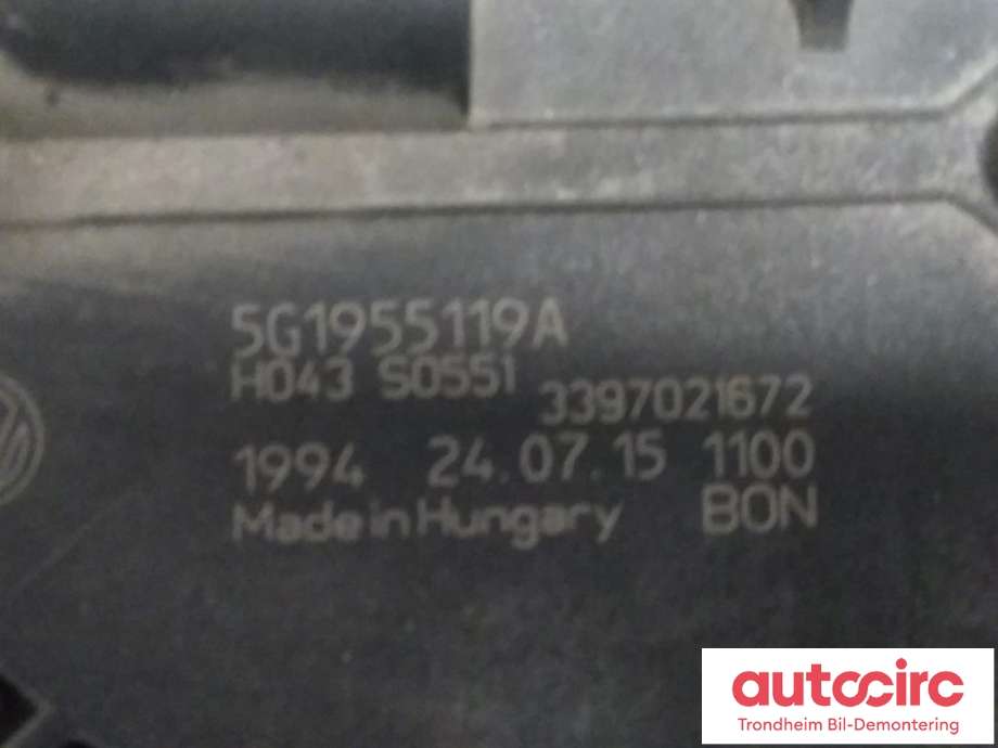 Viskermotor frontrute til VW Golf VII 2012-2017 (Fase 1)  (BOSCH|5G1955119A|5G1955023D|1397220663)