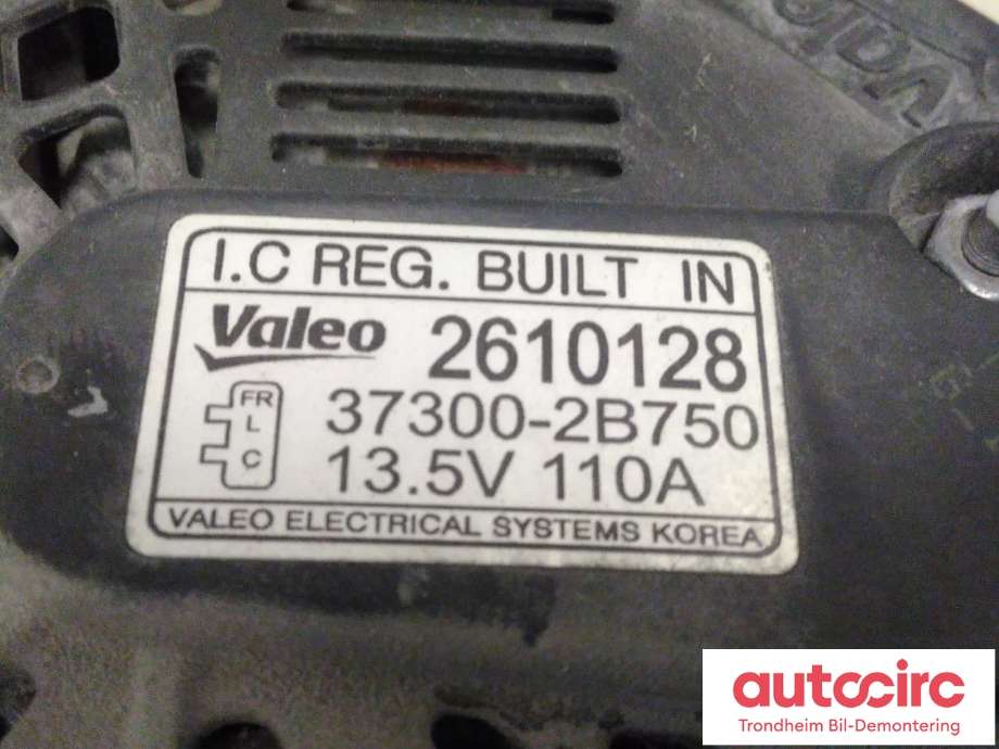 Dynamo til Kia Venga 2010-2017  (VALEO|373002B750|37300-2B750|2610128)