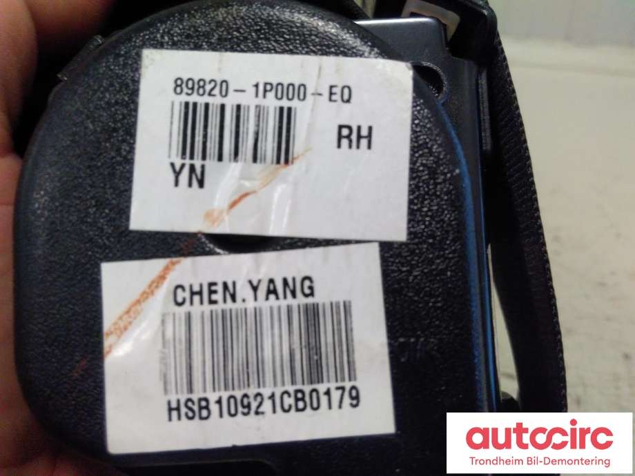 Sikkerhetsbelte bak høyre til Kia Venga 2010-2017  (..|898201P000EQ|89820-1P000-EQ|)