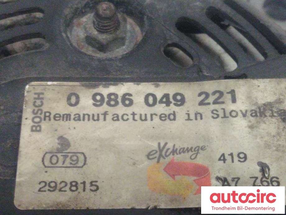 Dynamo diesel til Toyota Avensis 2003-2008 (Type II)  (BOSCH|2706027090|0986049221|)