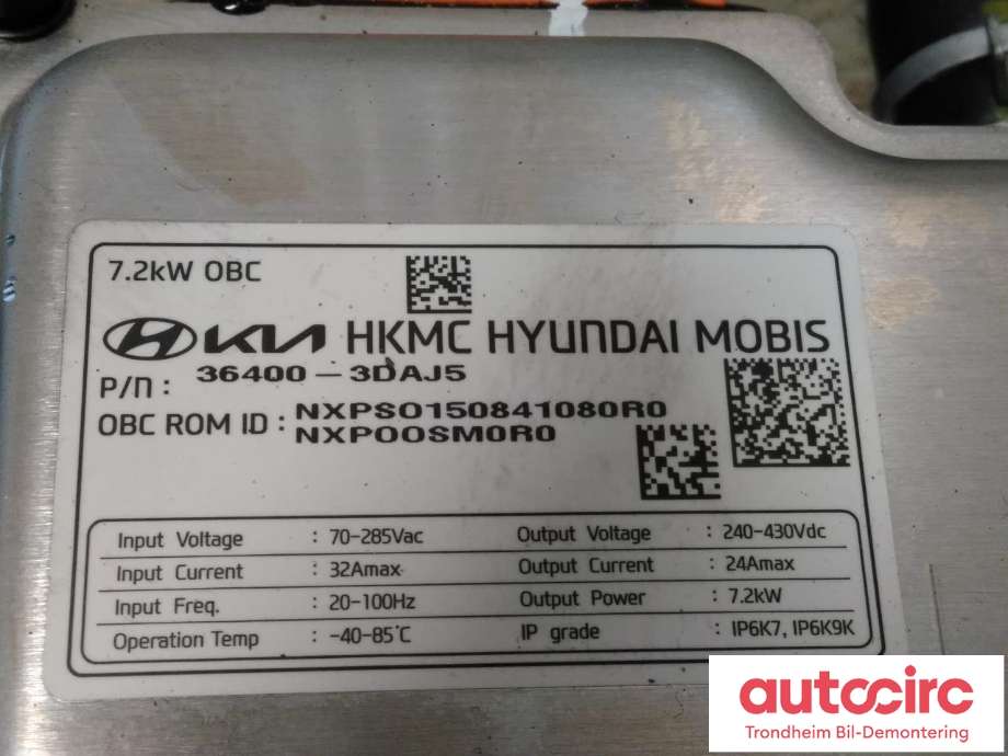 Batterilader (OBC - On Board Charger) til Hyundai Tucson 2021-->> (..|36400-3DAJ5|364003DAJ5|)