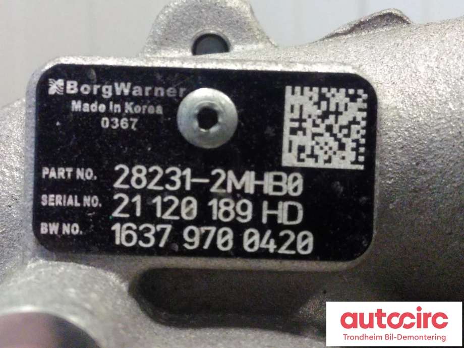 Turbo til Hyundai Tucson 2021-->>  (BORG WARNER|28231-2MHB0|282312MHB0|16379700420)