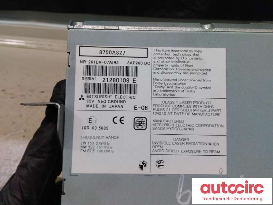 Bilstereo navigasjon til Mitsubishi ASX 2010-2019  (MITSUBISHI|8750A327|)