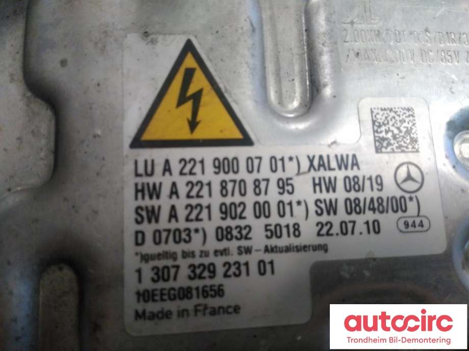 Styreenhet xenon/ballast til Mercedes S-Klasse 2005-2013 (W221) (W221) (AUTOMOTIVE LIGHTING|A2219000701|A2218708795|130732923101)