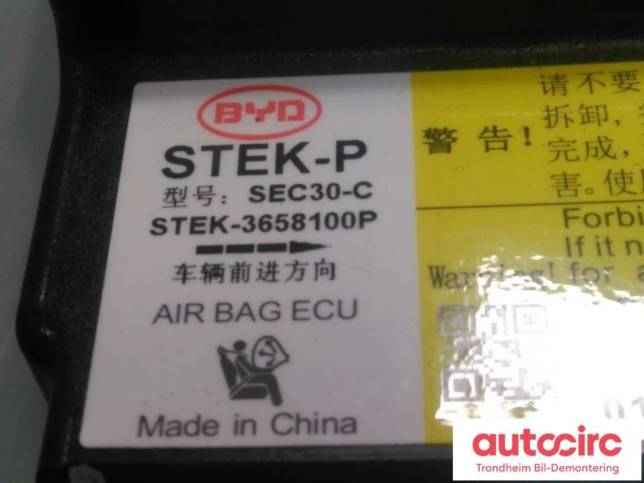 Styreenhet airbag hovedsensor til BYD Tang 2020-->>  (..|STEK-3658100P|)