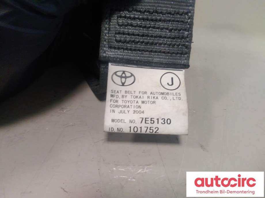 Sikkerhetsbelte bak midtre til Toyota Prius 2004-2009 (Type II) (COMBI) (COMBI) (...|7335047010B0|)