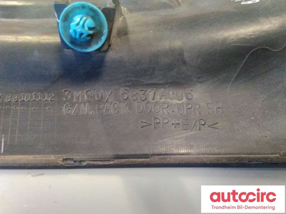 Reservehjulscover til Mitsubishi Pajero 2007-2016 (Type IV, Fase 1)  (HØYRE SIDE|5837A006|)