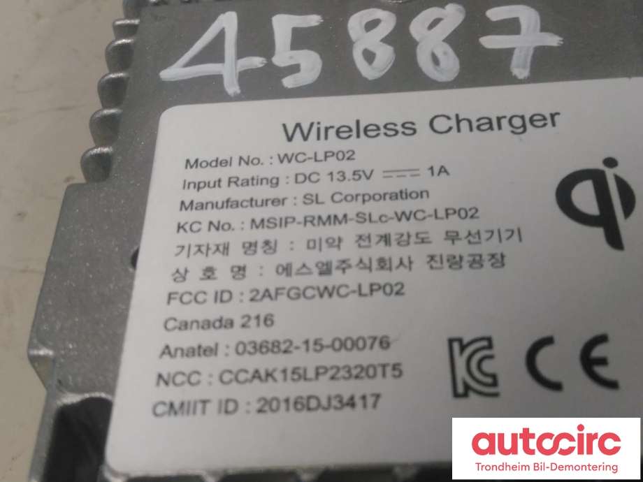 Dashbord telefon til Hyundai Ioniq Electric 2019-->> (Fase 2)  (SL CORPORATION|95560-G7100|95560G7100|WC-LP02)