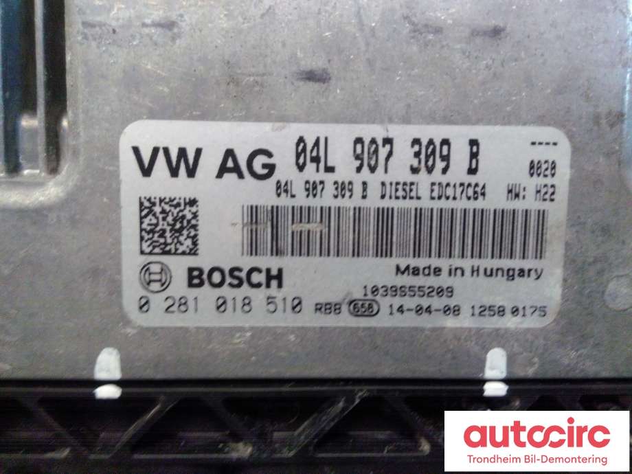 Styreenhet motor til Škoda Octavia 2013-2016 (Type III, Fase 1)  (BOSCH|04L906021N|04L907309B|0281018510)