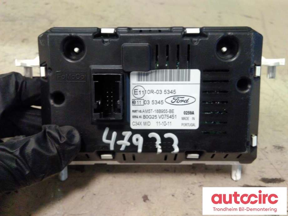 Instrument kjørecomputer til Ford Focus 2011-2014 (Type III, Fase 1)  (FOMOCO|AM5T-18B955-BE|1940785|AM5T-18B955-BH)