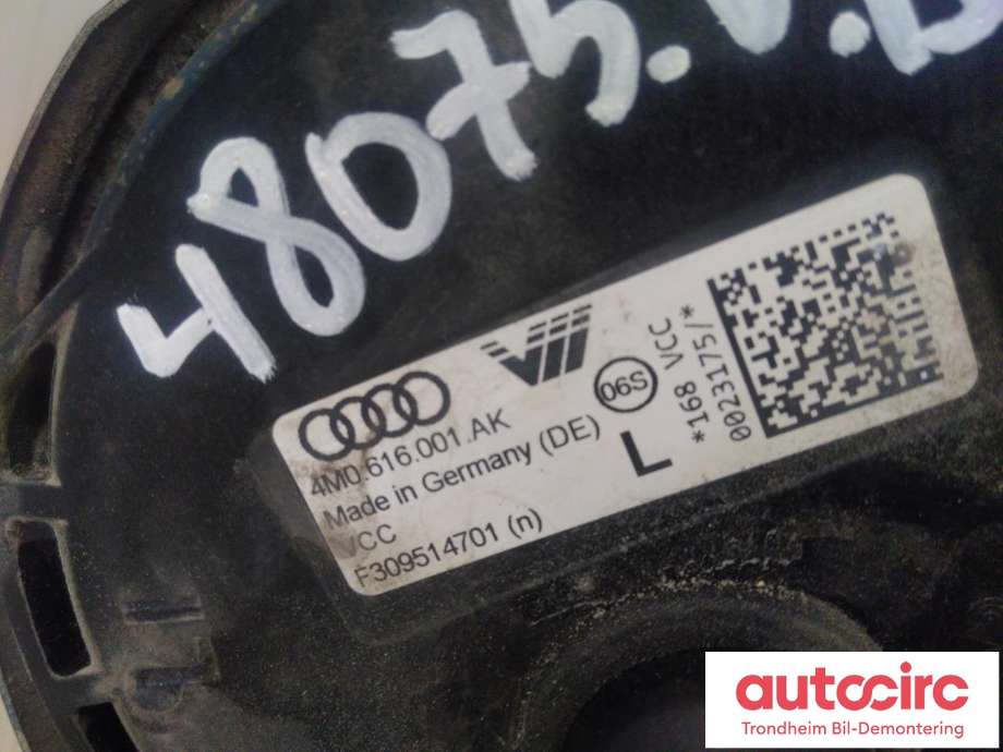 Fjær bak nivå luftpute/belg til Audi e-tron 2018-->> (VENSTRE BAK|4M0616001AK|4M0 616 001 AK|F309514701)