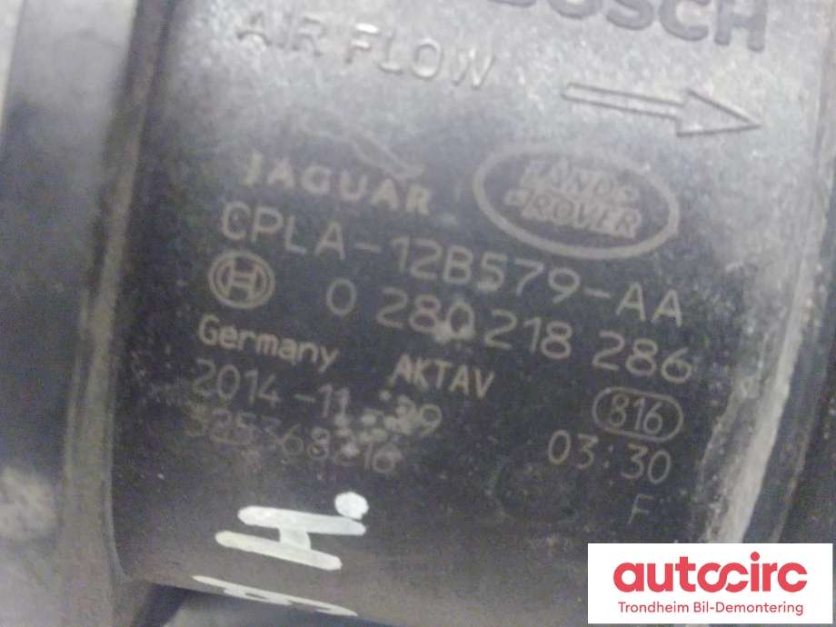 Luftmengde/luftmassemåler til Land Rover Range Rover Sport 2013-->> (BOSCH|CPLA-12B579-AA|LR035726|CPLA12B579AA| 0280218286| F00C2G8023)