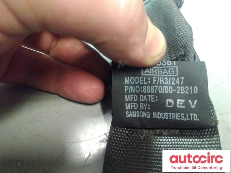 Sikkerhetsbelte foran høyre til Hyundai Santa Fe 2006-2009 (Type II, Fase 1) (..|88880-2B210WK|888802B210WK|)