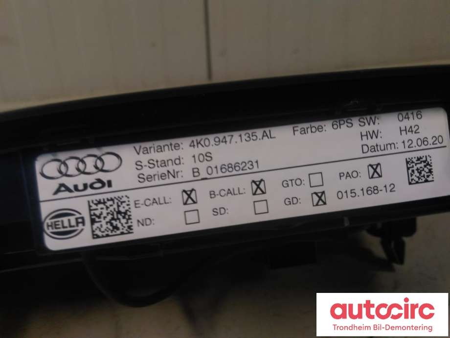 Taklyspanel til Audi e-tron 2018-->> (HELLA|4K0947135AL|4K0 947 135 AL|4K0947135AL6PS)