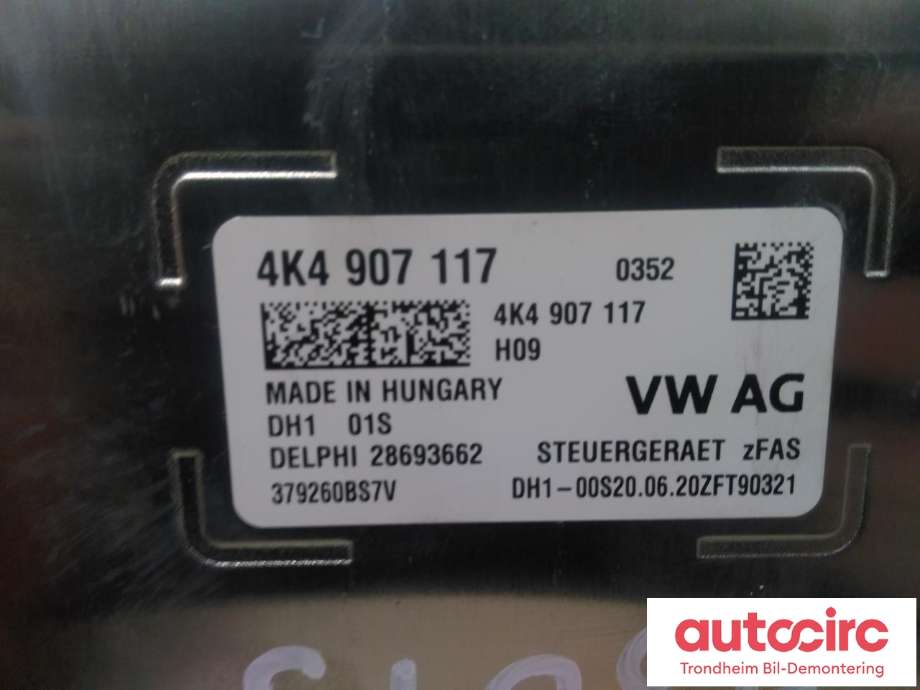Styreenhet autopilot til Audi e-tron 2018-->>  (DELPHI|4K4907117|4K4 907 117|28693662)