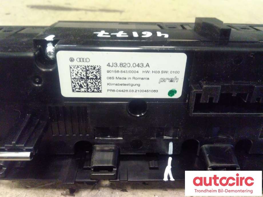 Varmeapparat betjening til Audi e-tron GT 2021-->>  (PREH|4J3820043A|4J3820043G|4J3 820 043 G| 4J3 820 043 A)