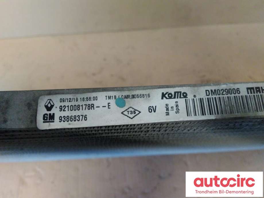 Aircondition radiator til Opel Vivaro B 2014-2019  (MAHLE|93868376|DM029006|)