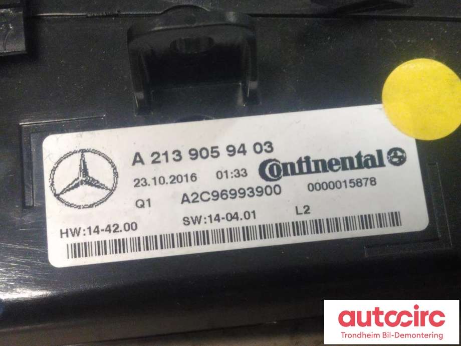 Varmeapparat betjening til Mercedes E-Klasse 2016-2023 (W213) (W213) (CONTINENTAL|A2139059403|A2139055107|A2C96993900)