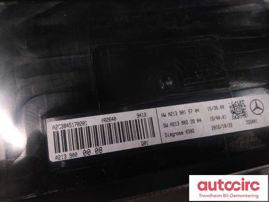 Instrument head-up display (HUD) til Mercedes E-Klasse 2016-2023 (W213) (W213) (..|A2139000008|A2139007333|A2C3845170201)