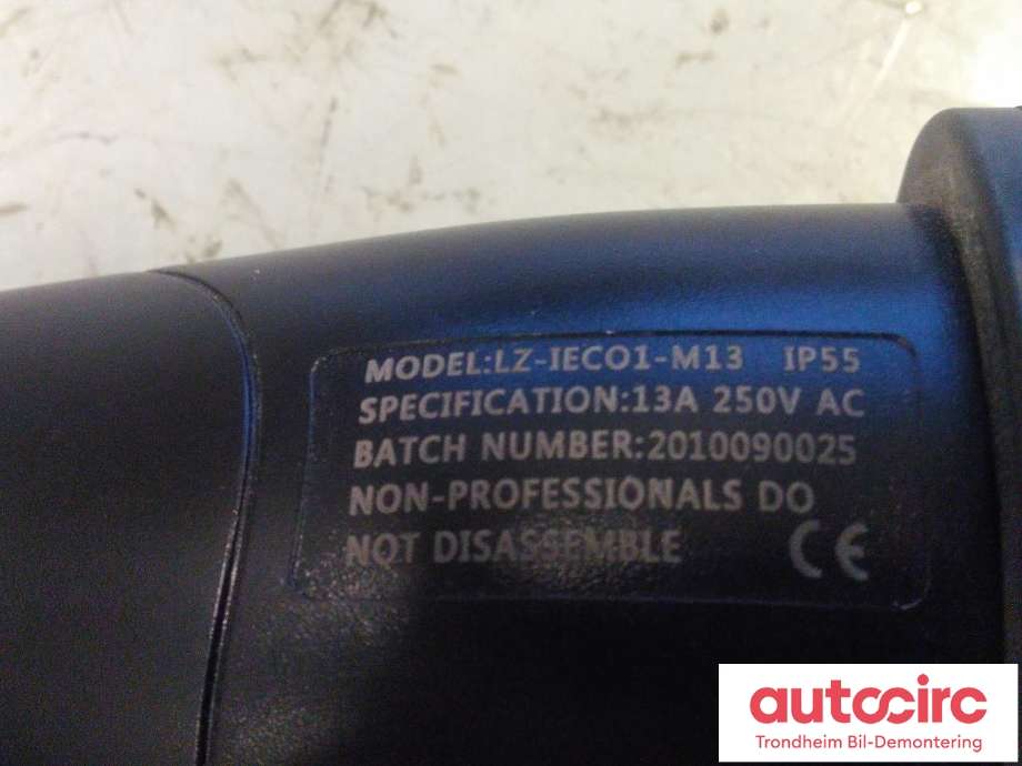 Batterilader kabel til MG ZS EV 2019-2021 (Type I, Fase 1)  (NØDLADER|AS-EVAP22013-26|)