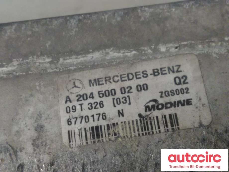 Intercooler til Mercedes GLK 2008-2015 (X204) (X204) (MODINE|A2045000200|A 204 500 02 00|6770176| 6770176N)
