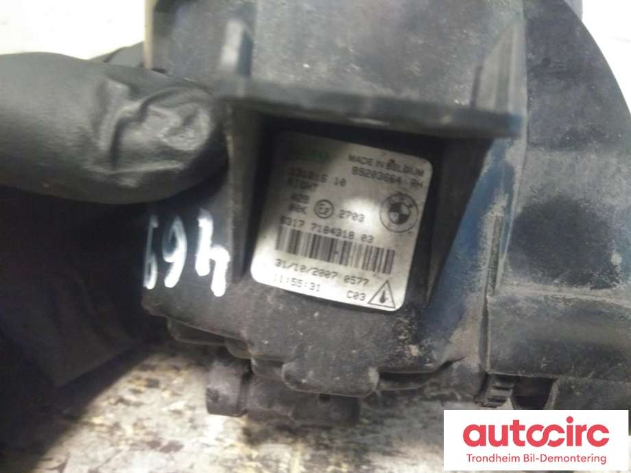 Tåkelykt høyre foran til BMW X5 2007-2013 (E70) (E70) (VALEO|89203664|7184318|63177184318)