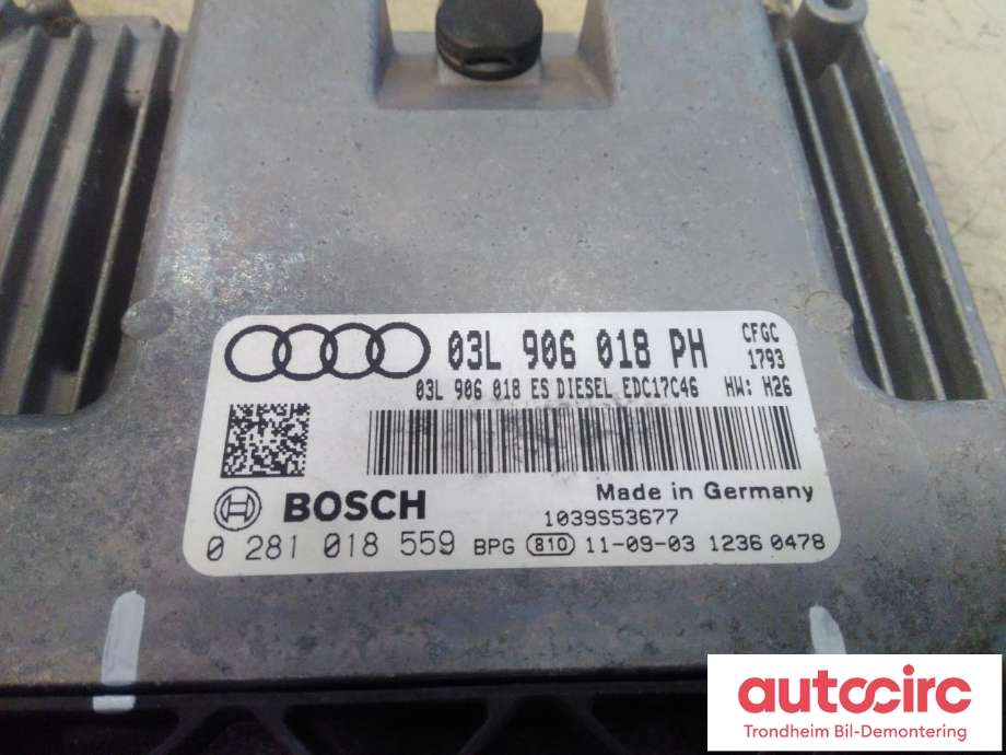 Styreenhet motor til Audi Q3 2011-2014 (Type I, Fase 1)  (BOSCH|03L906018PH|0281018559|)