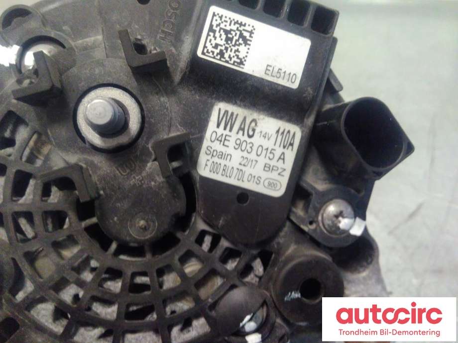Dynamo til VW Polo 2014-2017 (Type V, Fase 2)  (BOSCH|04E903015A|F000BL07DL|04E903015H)
