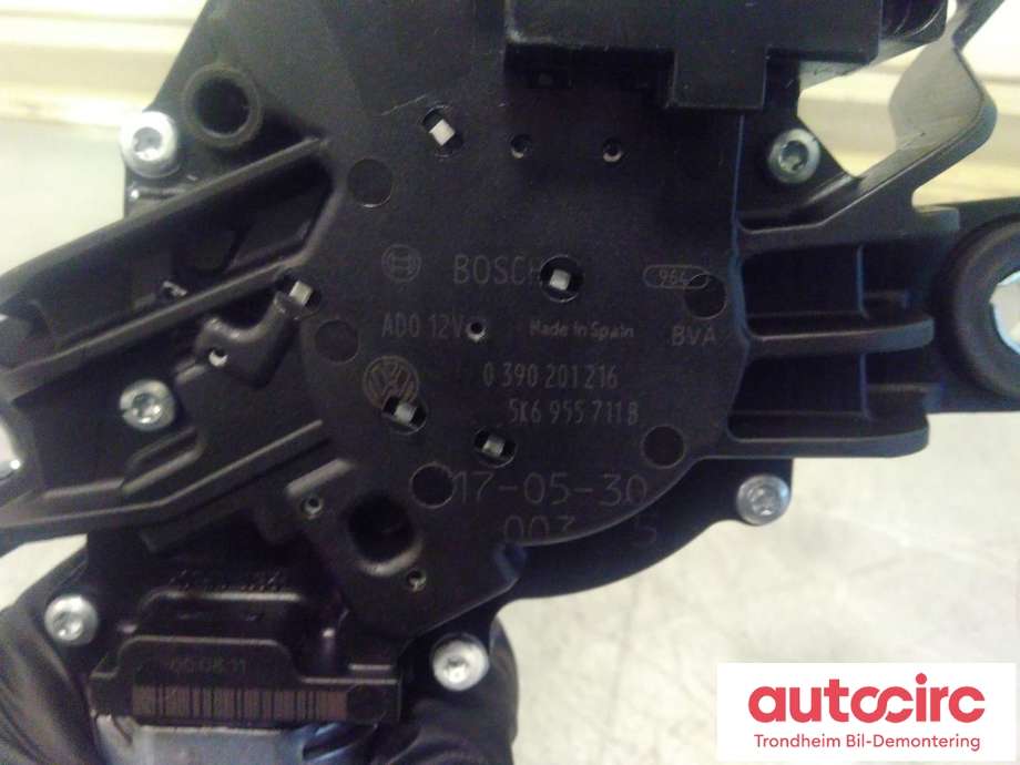 Viskermotor bakrute til VW Polo 2014-2017 (Type V, Fase 2)  (BOSCH|5K6955711B|0390201216|5K6955711C)