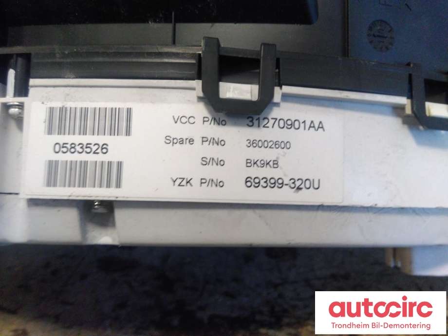 Instrumentpanel til Volvo XC60 2008-2013 (Type I, Fase 1)  (YAZAKI|31270901AA|36002492|)